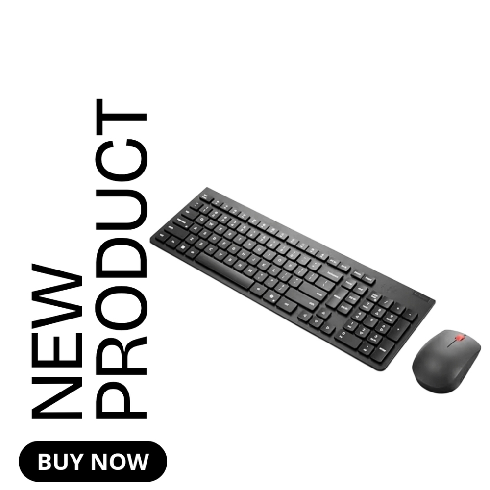 NEW Lenovo Wireless Black Keyboard and Mouse Combo Gen2